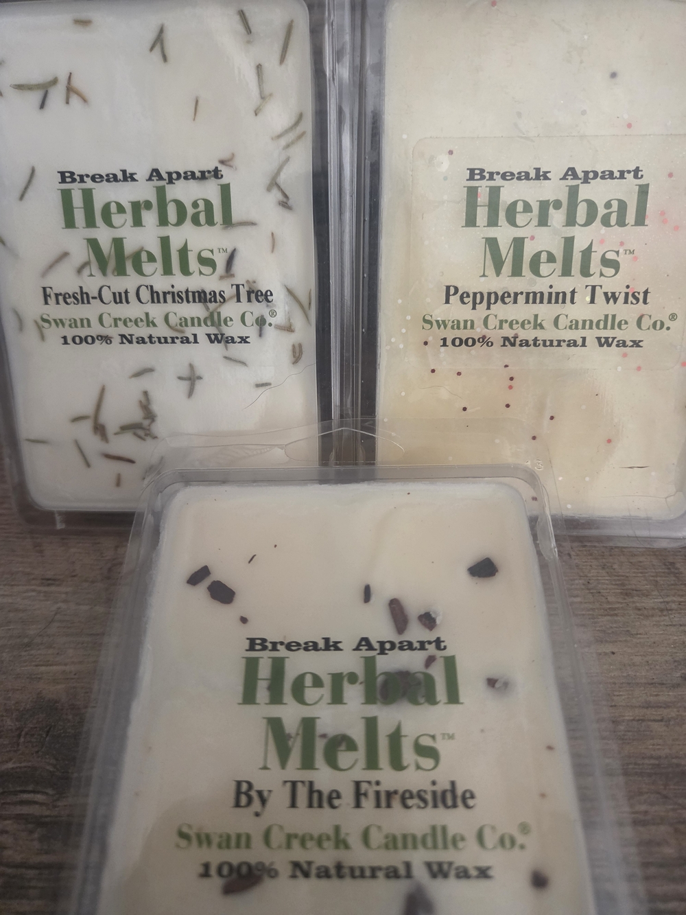 3 Wax Melts - By The Fireside, Peppermint Twist And Fresh Cut Christmas Tree